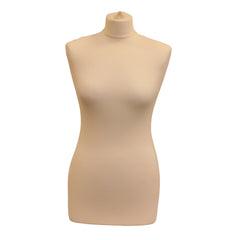 Display Guru Female Uk Size 10/12 Dressmakers Tailors Dummy Mannequin , Cream Torso Bust with Dark Wood Round Base