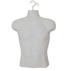Display Guru Half Body Form 3 Quarter Light Skin Male Hanging Mannequin Shop Bust Display