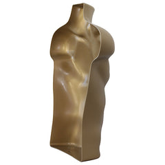 Display Guru Half Body Form 3 Quarter Gold Male Hanging Mannequin Shop Bust Display