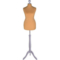 Display Guru Female Uk Size 8/10 Dressmakers Tailors Dummy Mannequin, Gold Torso Bust With Silver Wood Tripod Stand