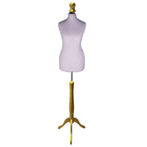 Display Guru Female Uk Size 18/20 Dressmakers Tailors Dummy Mannequin, Silver Torso Bust With Gold Wood Tripod Stand