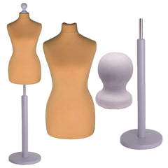 Display Guru Female Uk Size 10/12 Dressmakers Tailors Dummy Mannequin , Gold Torso Bust with Silver Wood Round Base