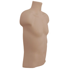 Display Guru Half Body Form 3 Quarter Dark Skin Male Hanging Mannequin With Adjustable Stand for Shop Bust Display