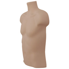 Display Guru Half Body Form 3 Quarter Dark Skin Male Hanging Mannequin With Adjustable Stand for Shop Bust Display