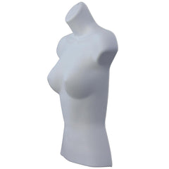 Display Guru Half Body Form 3 Quarter White Female Hanging Mannequin for Shop Bust Display