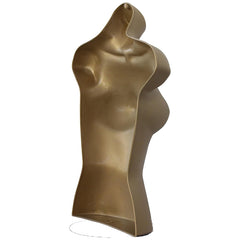 Display Guru Half Body Form 3 Quarter Gold Female Hanging Mannequin for Shop Bust Display