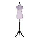 Display Guru Female Uk Size 16/18 Dressmakers Tailors Dummy Mannequin, Silver Torso Bust With Black Wood Tripod Stand