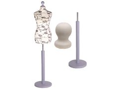 Display Guru Female Uk Size 10/12 Dressmakers Tailors Dummy Mannequin , Black Flower on cream Torso Bust with Silver Wood Round Base