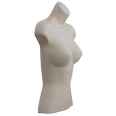 Display Guru Half Body Form 3 Quarter Light Skin Female Hanging Mannequin With Adjustable Stand for Shop Bust Display