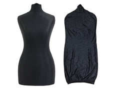 Display Guru Female Uk Size 6/8 Dressmakers Tailors Dummy Mannequin , Black Torso Bust with Dark Wood Round Base