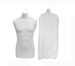 Display Guru Male Dressmakers Tailors Dummy Mannequin, White Torso Bust With Dark Wood Tripod Stand