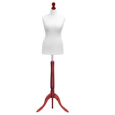 Display Guru Uk Size 10/12 Female Dressmakers Tailors Dummy Mannequin, White Torso Bust With RedWood Tripod Stand
