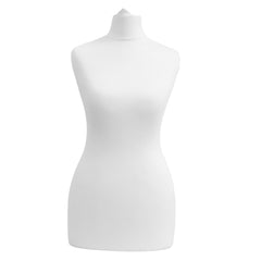 Display Guru Uk Size 8/10 Female Dressmakers Tailors Dummy Mannequin, White Torso Bust With GoldWood Tripod Stand