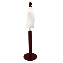 Children Kids Age 1 year Tailors Dummy Mannequin, White Torso Bust with a Dark Wood Round Base