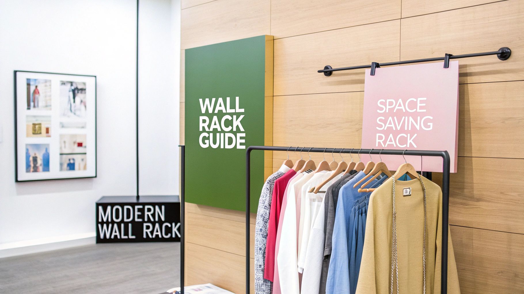 Modern spaces with clothes rack for wall: ideas & guide - Display Guru ...