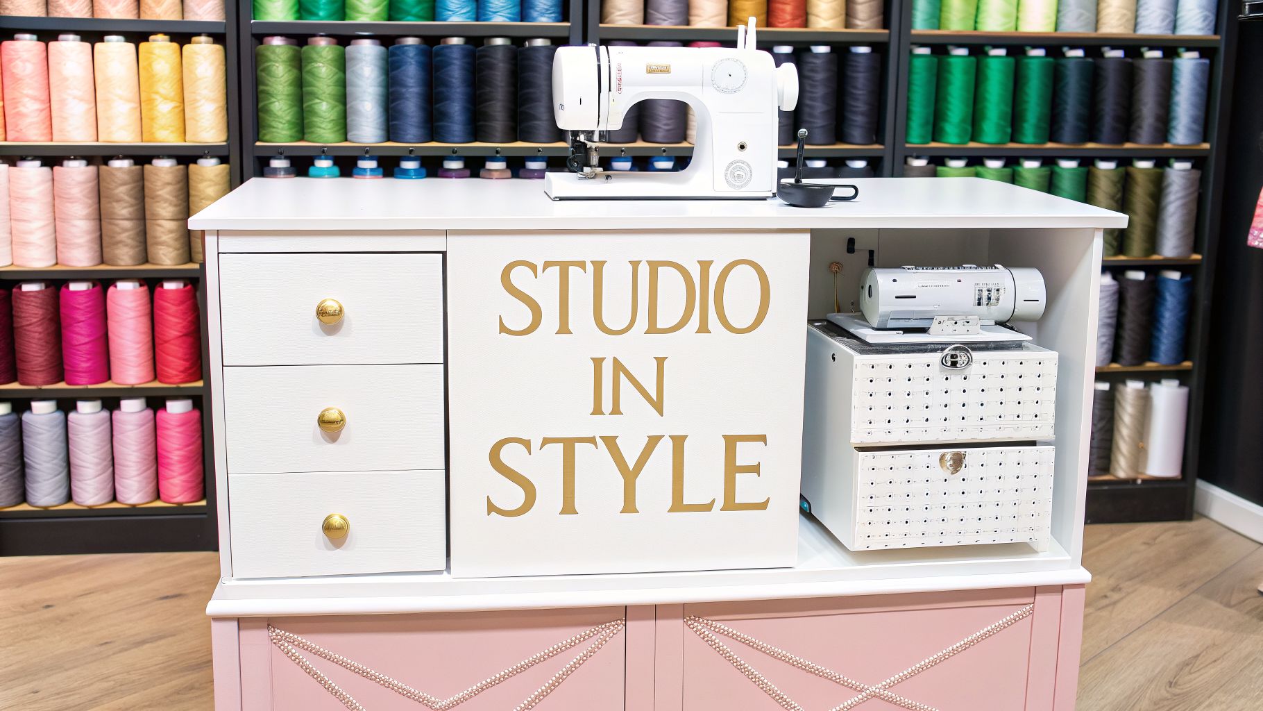Sewing machine cabinets: Organize Your Studio in Style - Display Guru ...