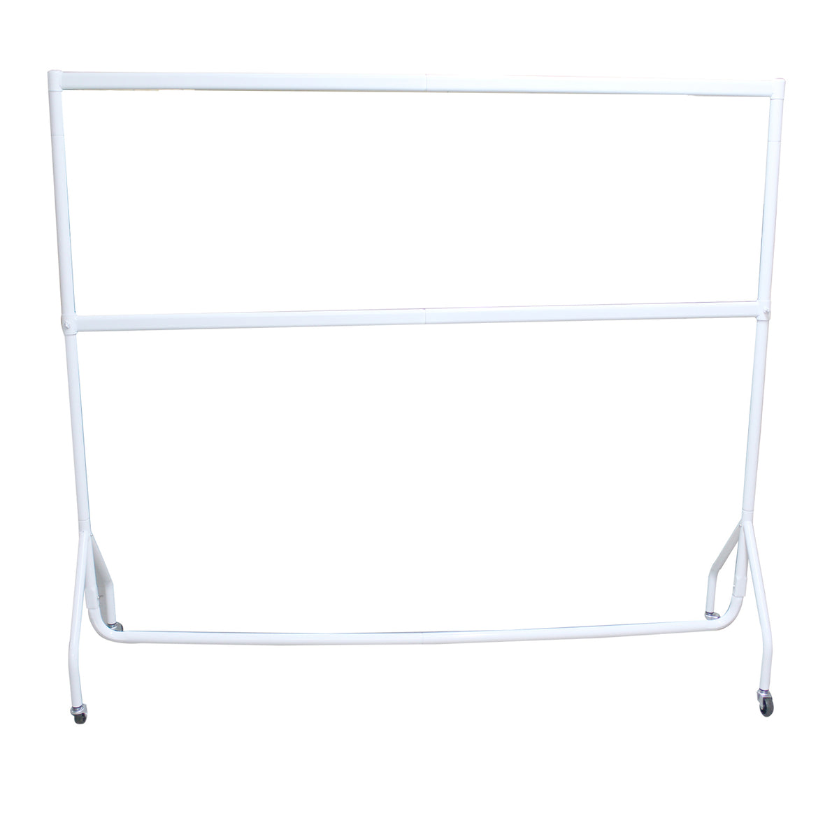 Display Guru Heavy Duty 5ft Long and 5ft High 2-Tier Double Garment Rail Steel White Clothes Rail