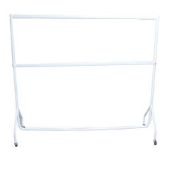 Display Guru Heavy Duty 5ft Long and 5ft High 2-Tier Double Garment Rail Steel White Clothes Rail