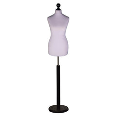Display Guru Female Uk Size 8/10 Dressmakers Tailors Dummy Mannequin , Silver Torso Bust with Black Wood Round Base