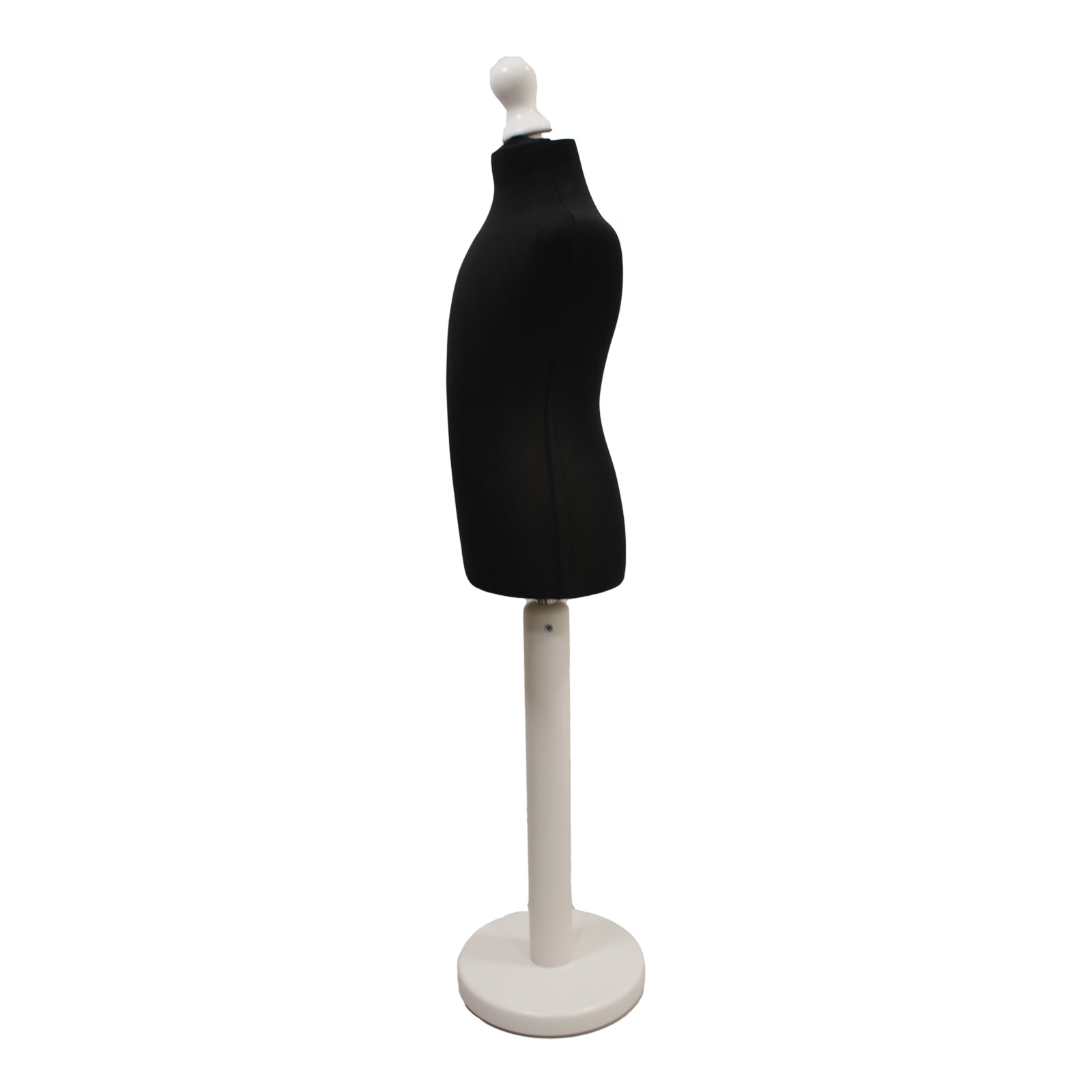 Children Kids Age 2-4 Years Tailors Dummy Mannequin, Black Torso Bust with a White Wood Round Base