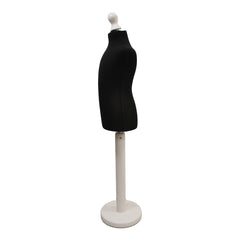 Children Kids Age 2-4 Years Tailors Dummy Mannequin, Black Torso Bust with a White Wood Round Base