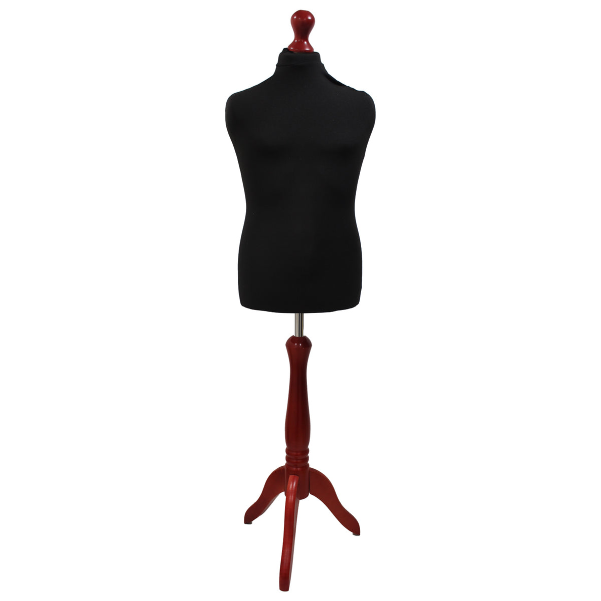 Children's Age 10-12 years Tailors Dummy Mannequin, Black Torso Bust with a Red Wood Tripod Stand