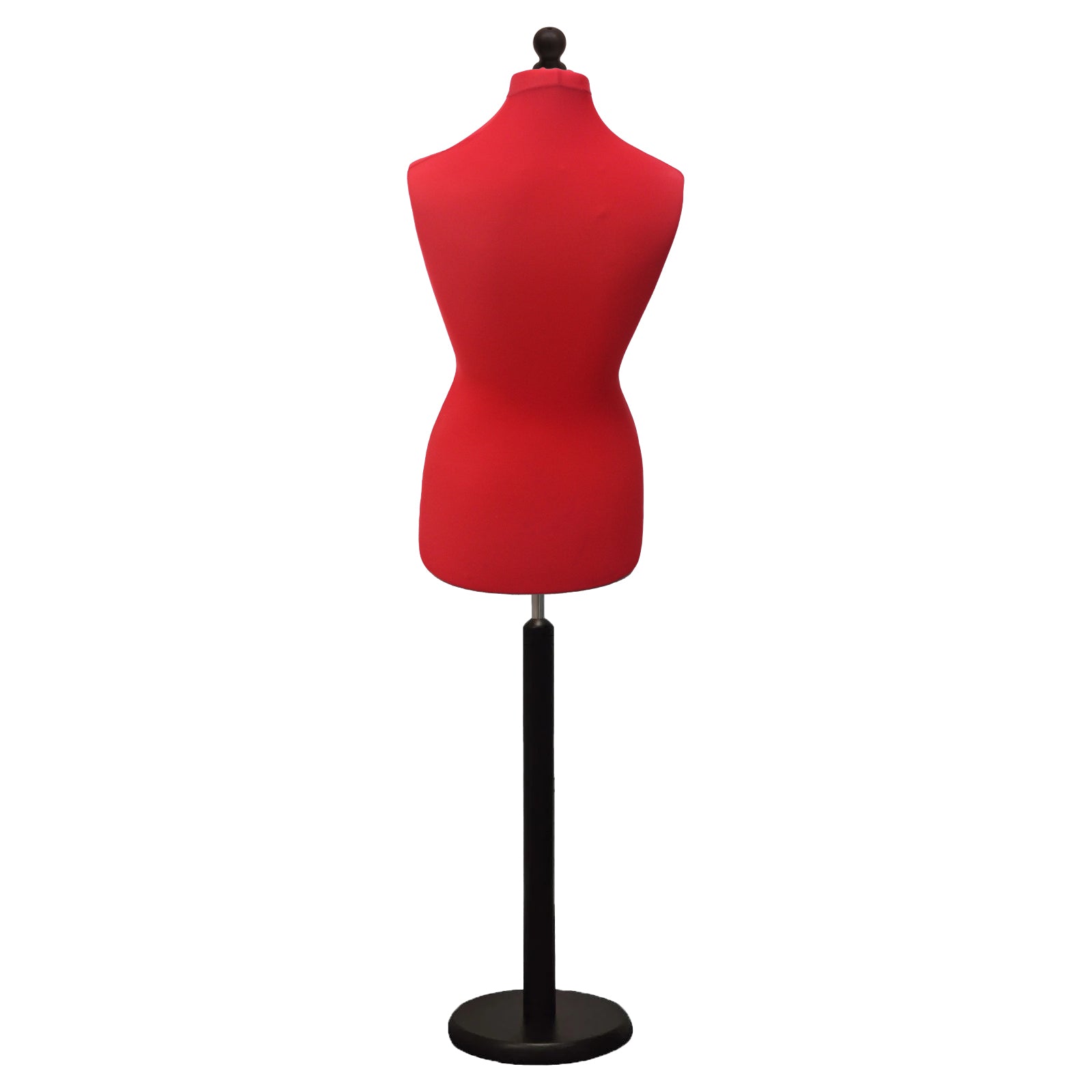 Display Guru Female Uk Size 8/10 Dressmakers Tailors Dummy Mannequin , Red Torso Bust with Black Wood Round Base