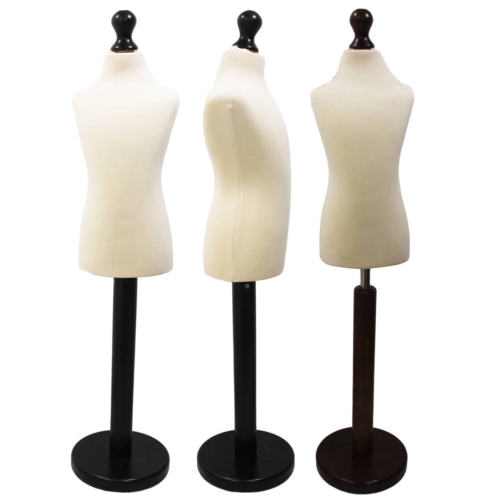 Children Kids Age 5-6 Years Tailors Dummy Mannequin, Cream Torso Bust with a Black Wood Round Base