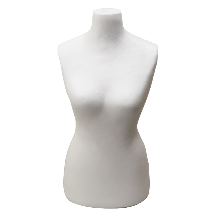 Display Guru Female Tailor Dummy Mannequin Torso uk Size 6/8 Black Flower on Cream.