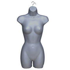 Display Guru Adult Female Full Size Silver Hanging Body Form Display Mannequin