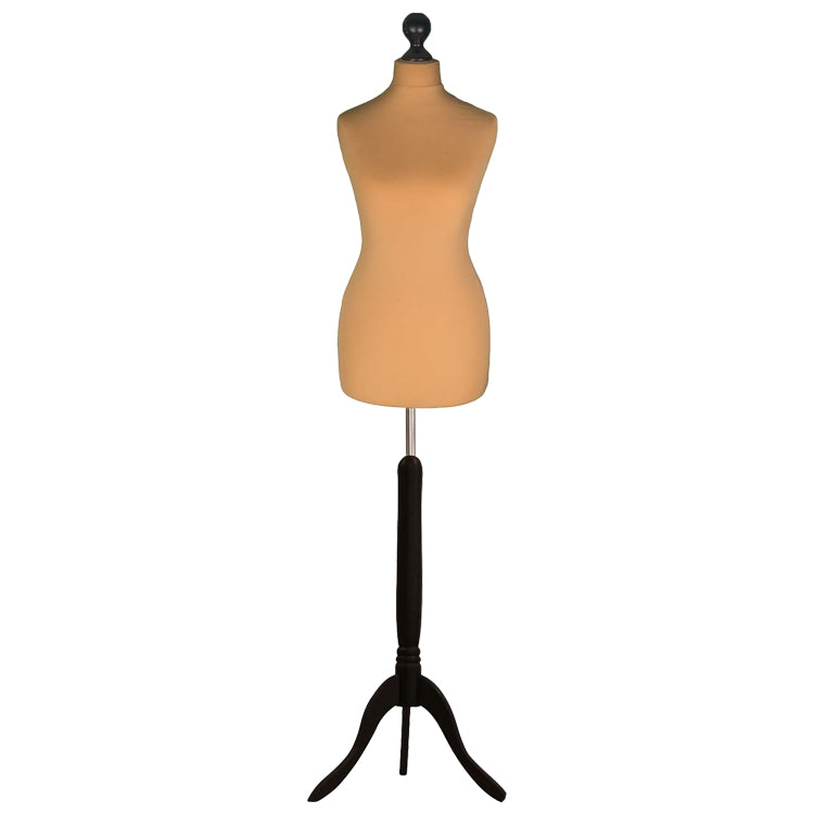 Display Guru Female Uk Size 12/14 Dressmakers Tailors Dummy Mannequin, Gold Torso Bust With Black Wood Tripod Stand