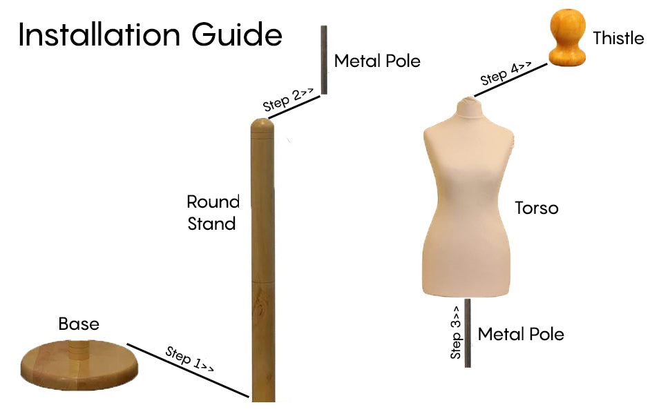 Display Guru Female Uk Size 8/10 Dressmakers Tailors Dummy Mannequin , Cream Torso Bust with Light Wood Round Base