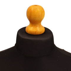 Display Guru Male Dressmakers Tailors Dummy Mannequin, Black Torso Bust with Light Wood Round Base Stand