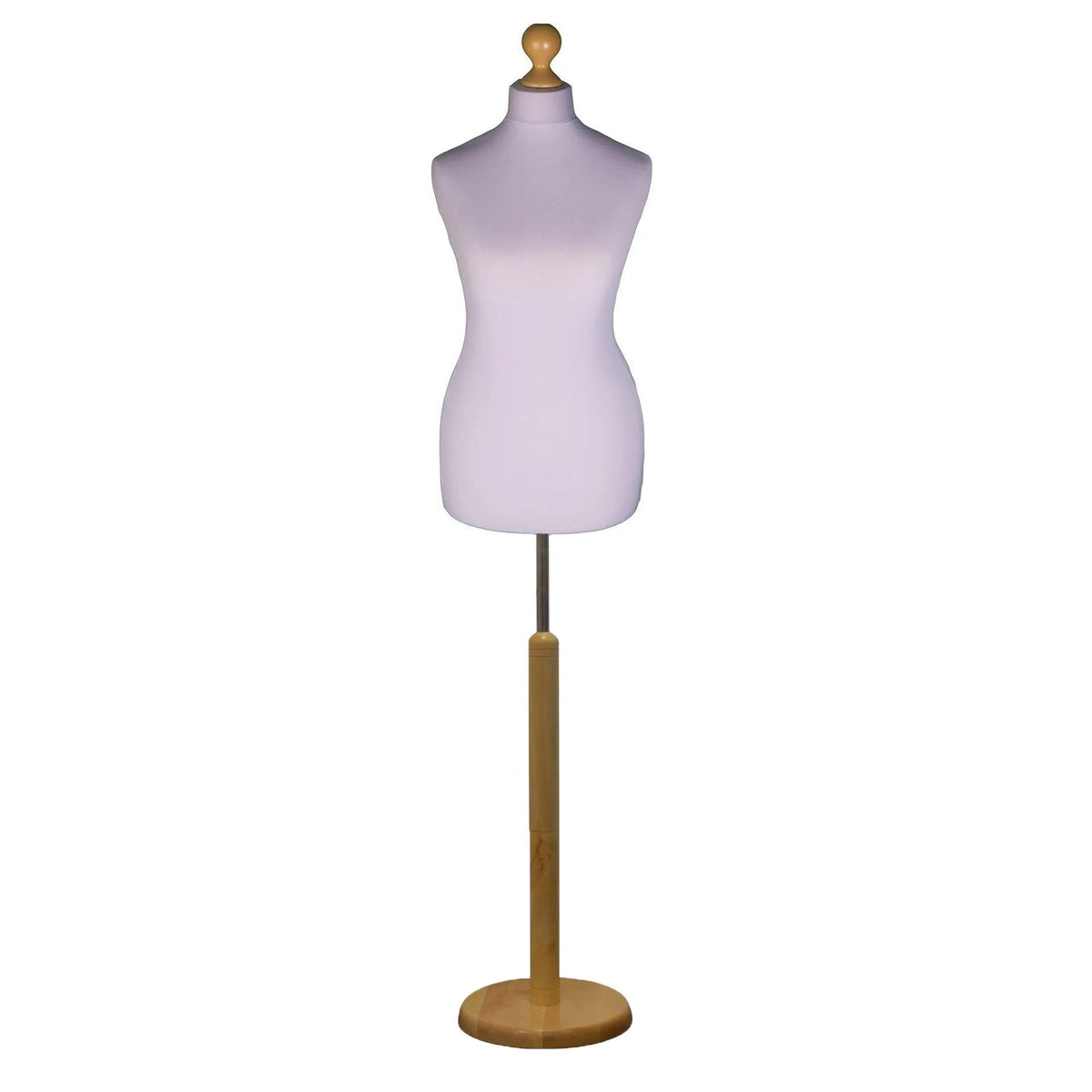 Display Guru Female Uk Size 10/12 Dressmakers Tailors Dummy Mannequin , Sliver Torso Bust with Light Wood Round Base