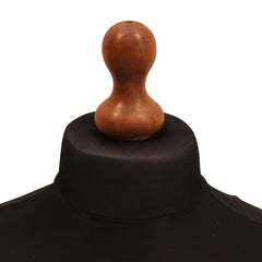 Display Guru Male Dressmakers Tailors Dummy Mannequin, Black Torso Bust with Dark Wood Round Base Stand