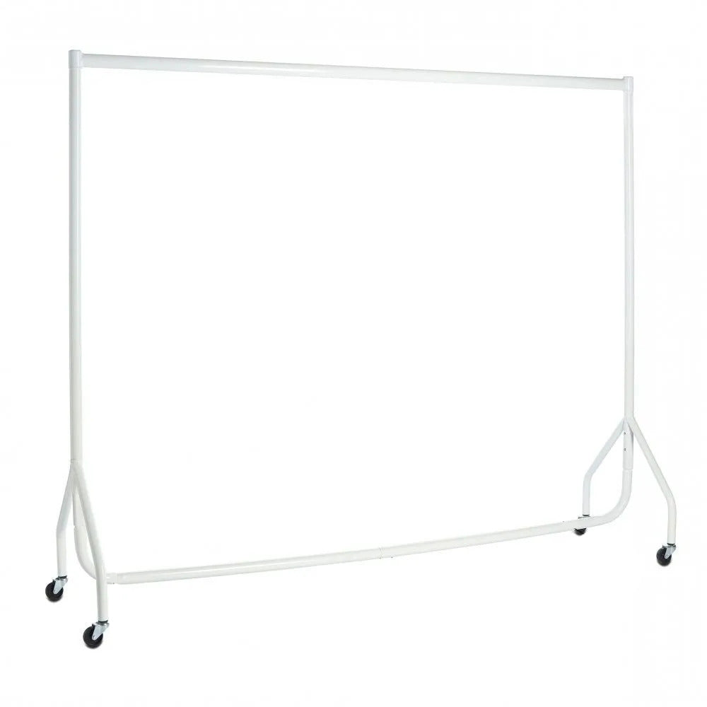 Display Guru Heavy Duty 5ft Long and 5ft High 2-Tier Double Garment Rail Steel White Clothes Rail