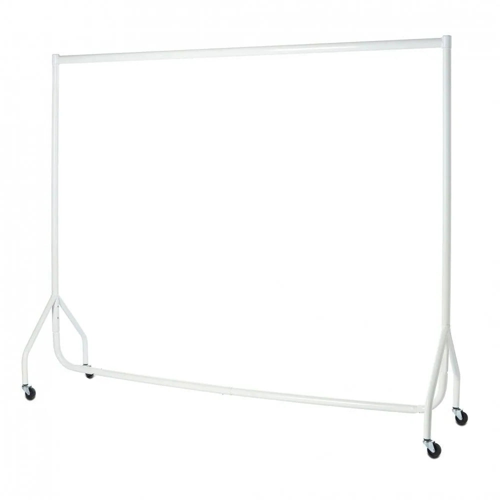 Display Guru Heavy Duty 5ft Long and 5ft High 2-Tier Double Garment Rail Steel White Clothes Rail