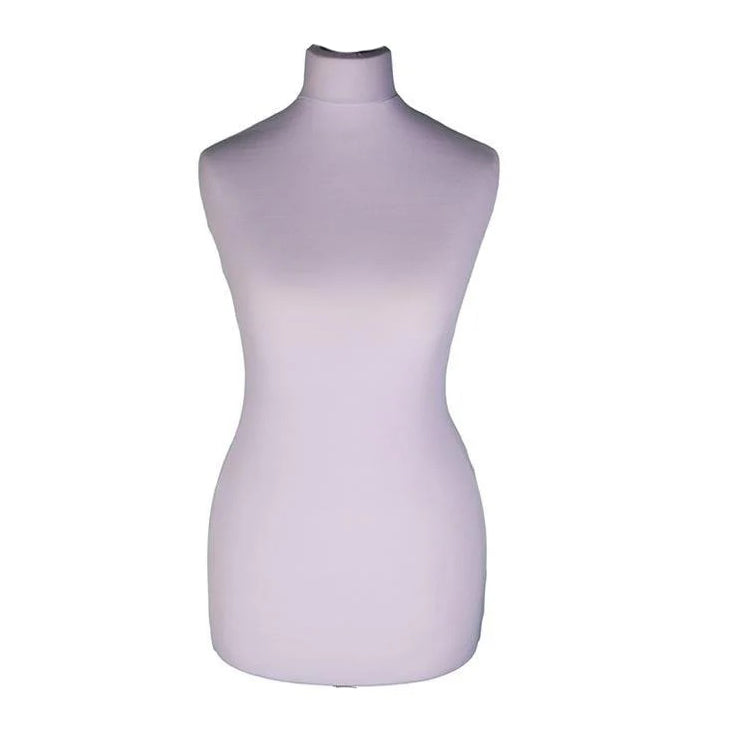 Display Guru Female Uk Size 10/12  Dressmakers Tailors Dummy Mannequin, Silver Torso Bust With Red wood Tripod Stand
