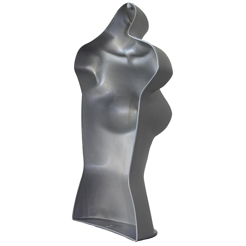 Display Guru Half Body Form 3 Quarter Silver Female Hanging Mannequin for Shop Bust Display