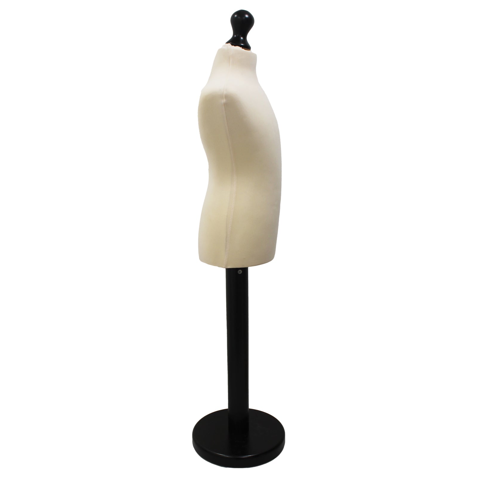 Children Kids Age 5-6 Years Tailors Dummy Mannequin, Cream Torso Bust with a Black Wood Round Base