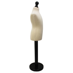 Children Kids Age 5-6 Years Tailors Dummy Mannequin, Cream Torso Bust with a Black Wood Round Base