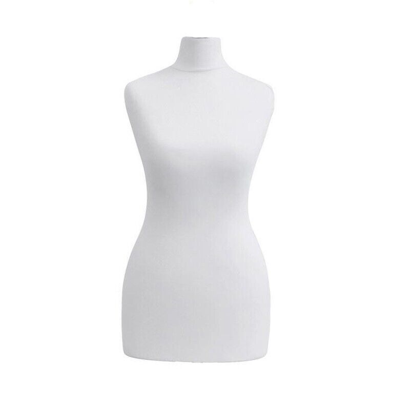 Display Guru Uk Size 8/10 Female Dressmakers Tailors Dummy Mannequin, White Torso Bust With white Wood Tripod Stand