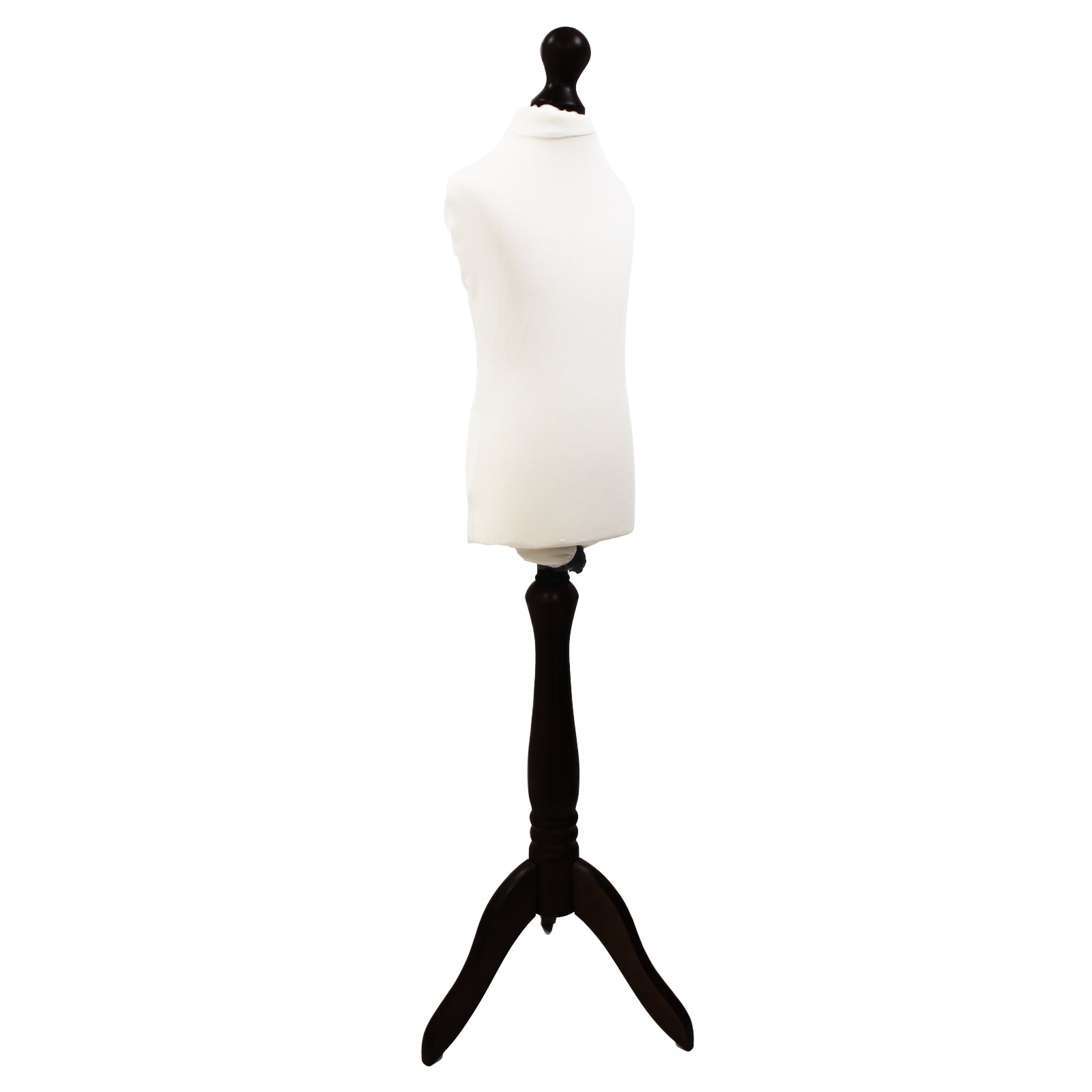Children Kids Age 2-4 Tailors Dummy Mannequin, White Torso Bust with a Black Wood Tripod Stand