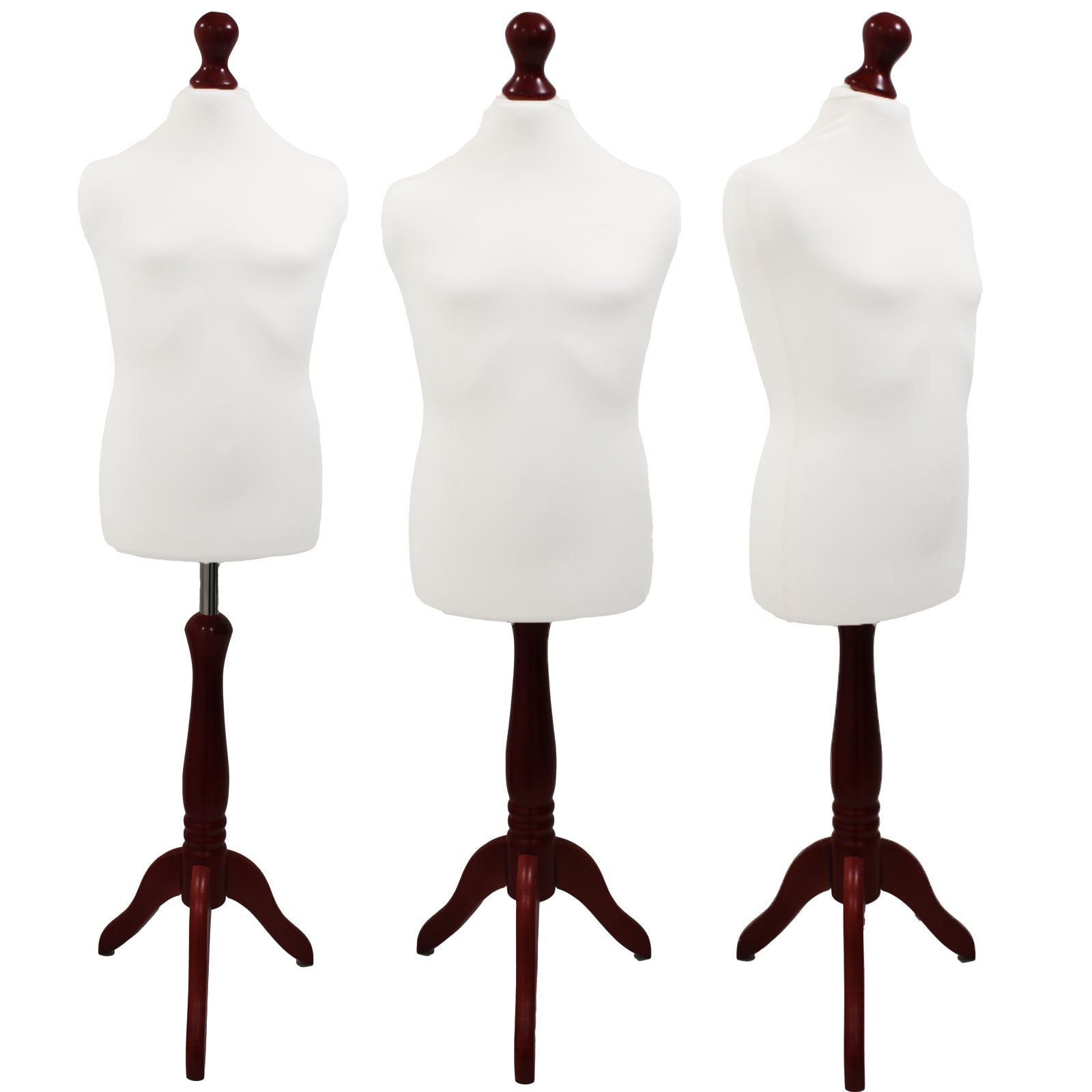 Children's Age 10-12 years Tailors Dummy Mannequin, White Torso Bust with a Red Wood Tripod Stand