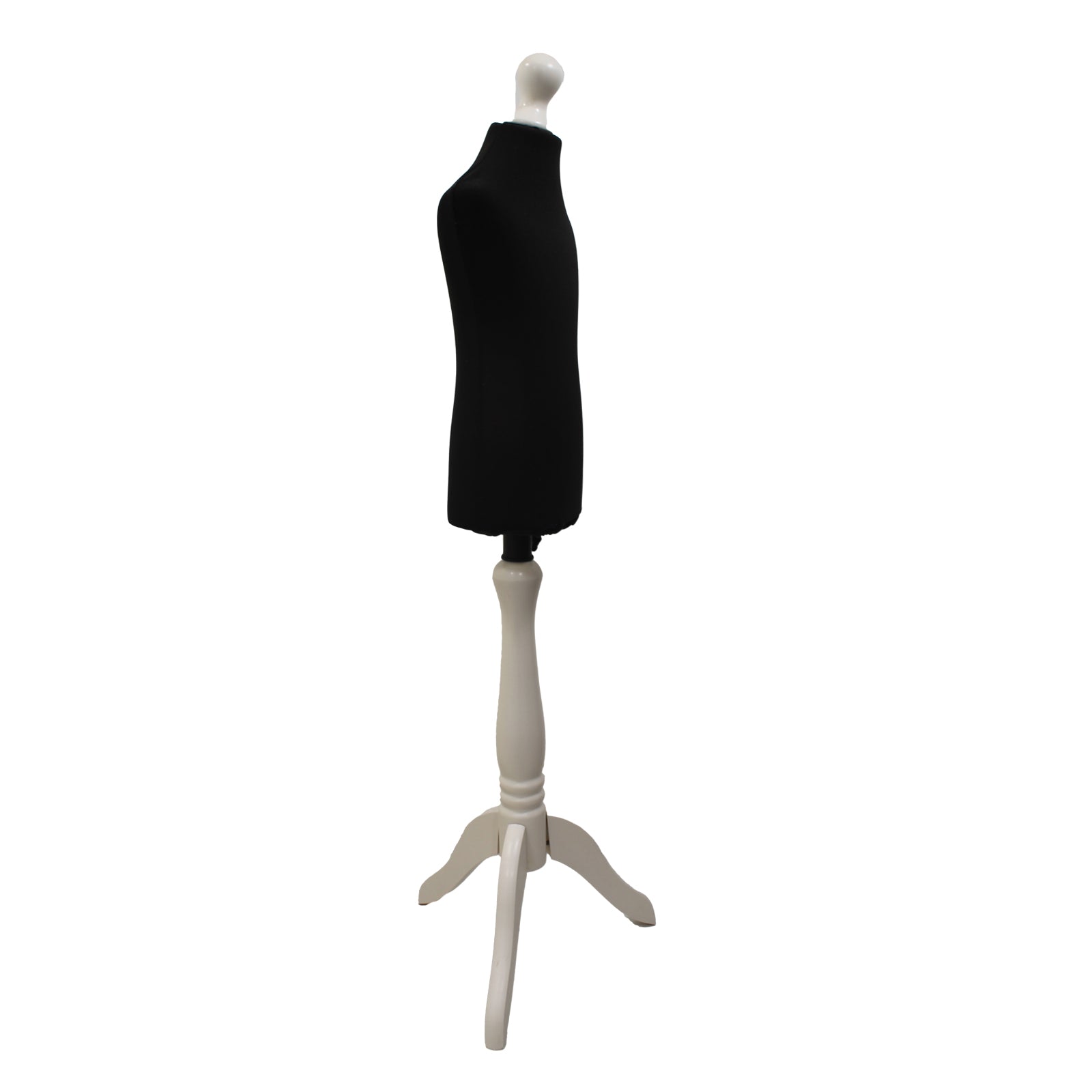 Children Kids Age 2-4 Tailors Dummy Mannequin, Black Torso Bust with a White Wood Tripod Stand