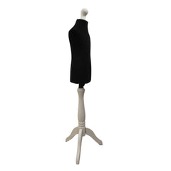 Children Kids Age 2-4 Tailors Dummy Mannequin, Black Torso Bust with a White Wood Tripod Stand