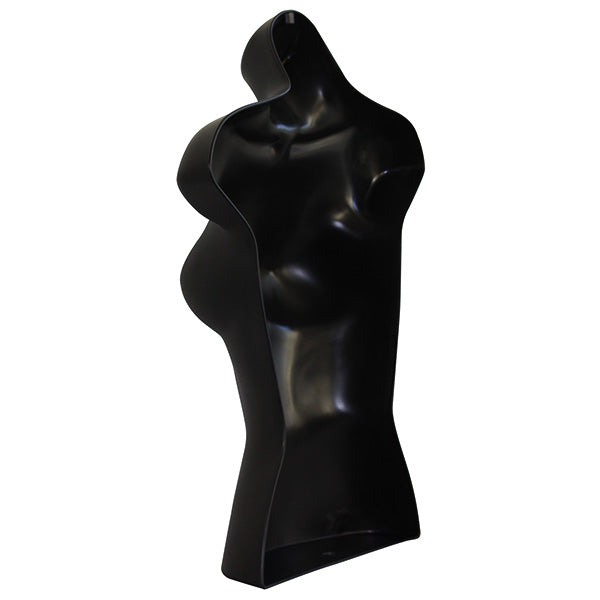 Display Guru Half Body Form 3 Quarter Black Female Hanging Mannequin for Shop Bust Display