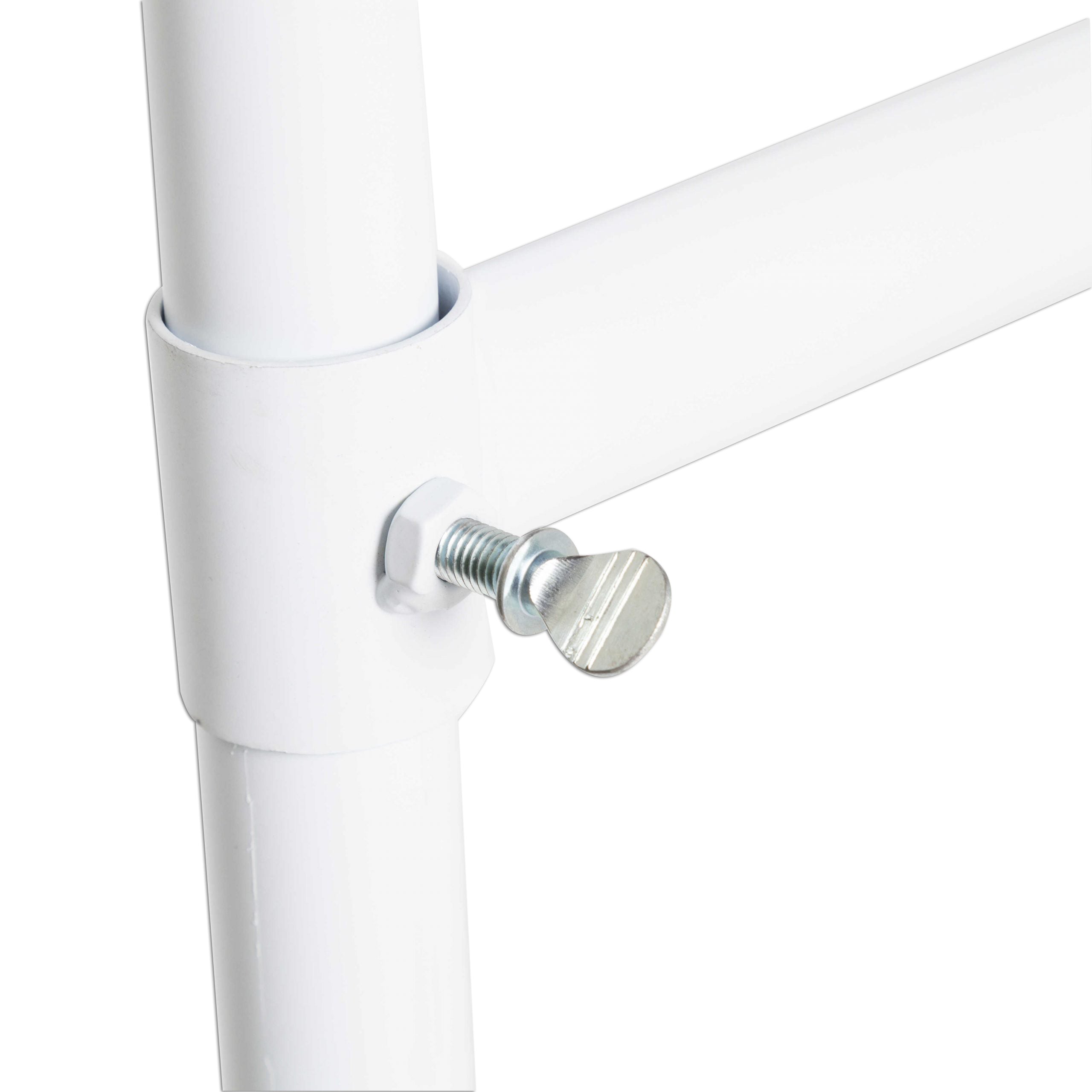 Display Guru Heavy Duty 5ft Long and 5ft High 2-Tier Double Garment Rail Steel White Clothes Rail
