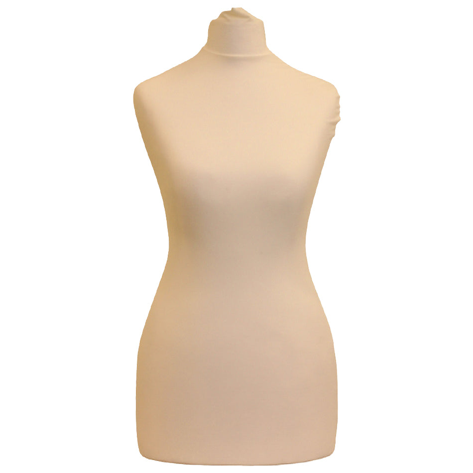 Display Guru Female Uk Size 12/14 Dressmakers Tailors Dummy Mannequin, Cream Torso Bust With White Wood Tripod Stand