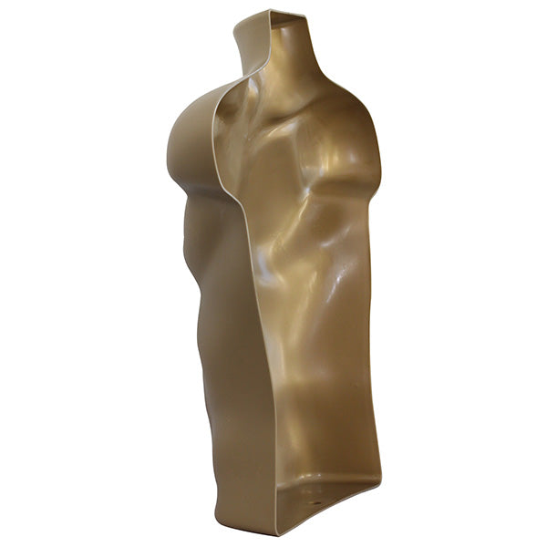 Display Guru Half Body Form 3 Quarter Gold Male Hanging Mannequin Shop Bust Display